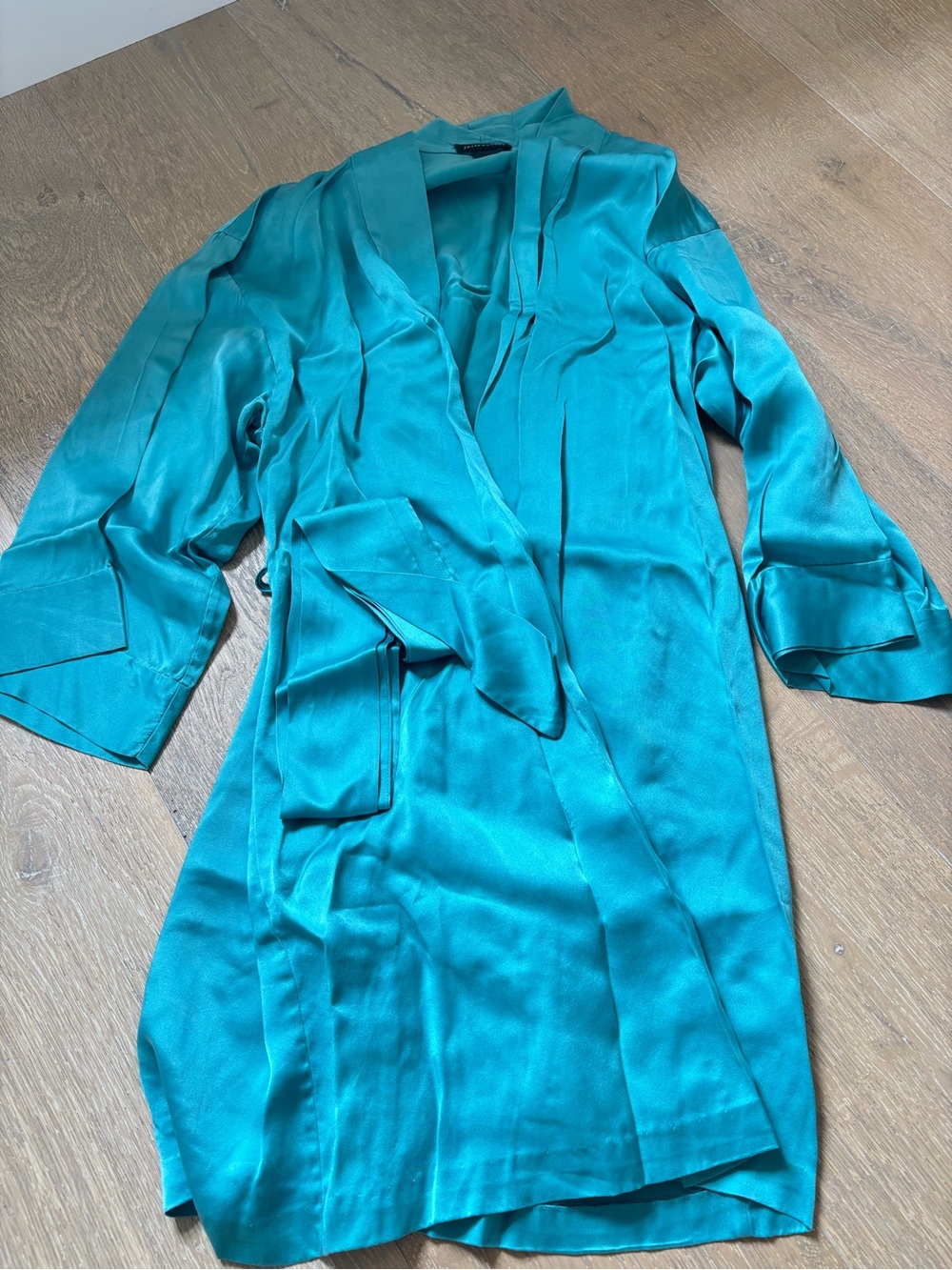 Josie Natori Silk Teal Robe - Women S
